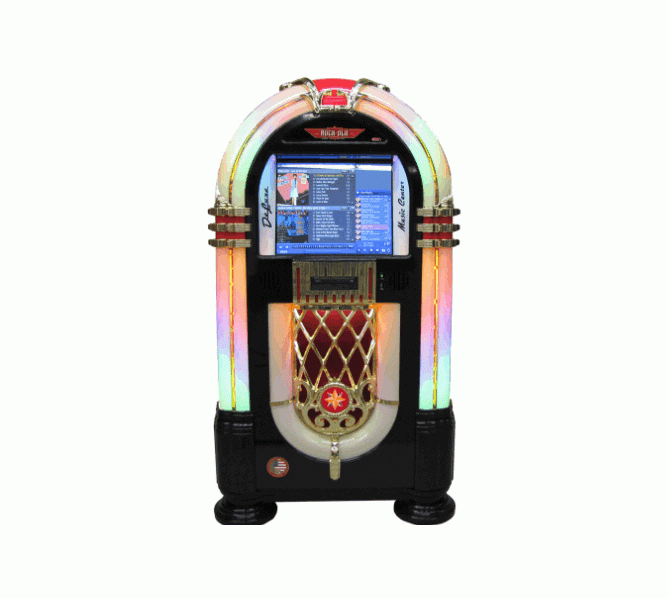 ROCKOLA GLOSS BLACK Nostalgic Bubbler 19" Touchscreen Jukebox Music